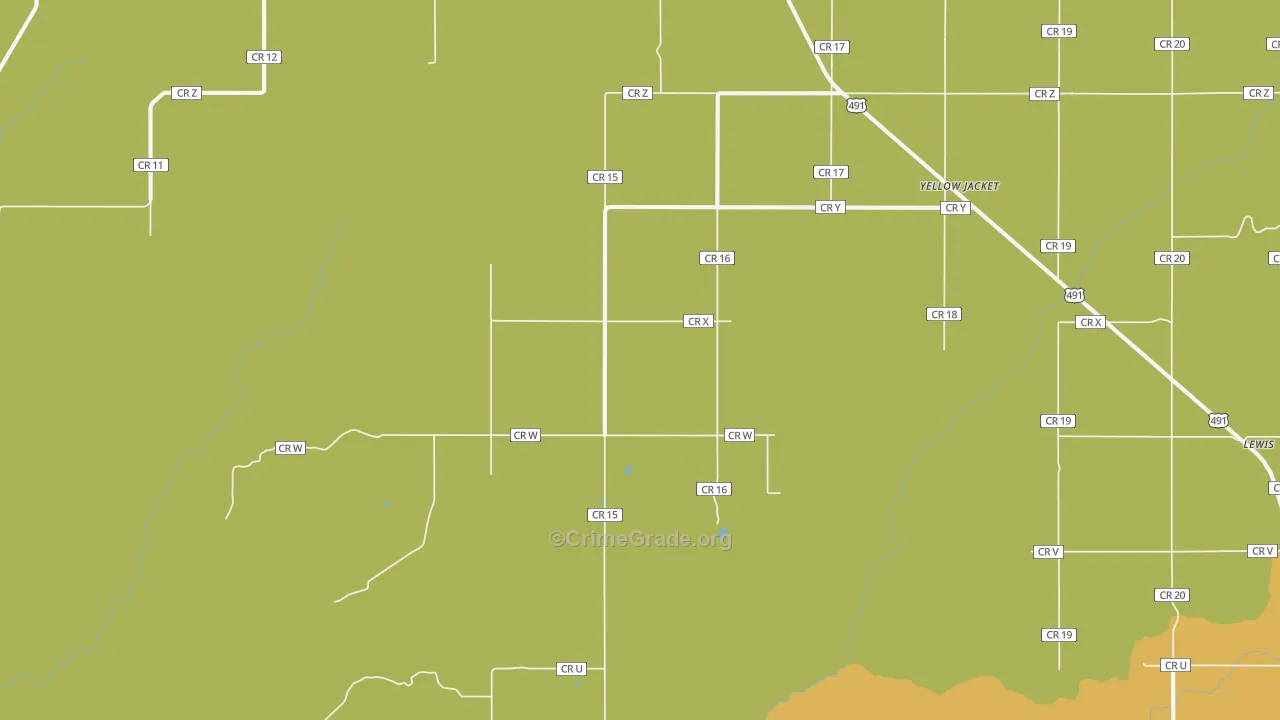 Yellow Jacket, CO Map of Assault Rates