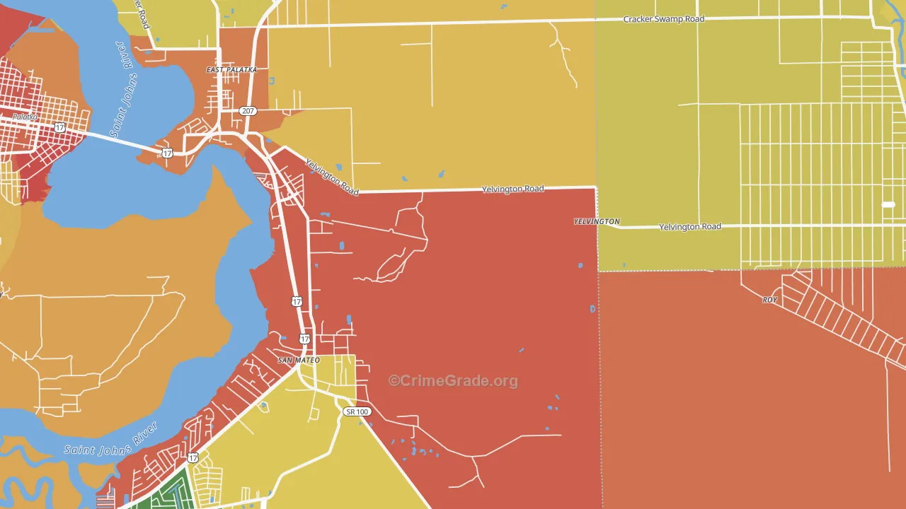 Yelvington, FL Map of Assault Rates