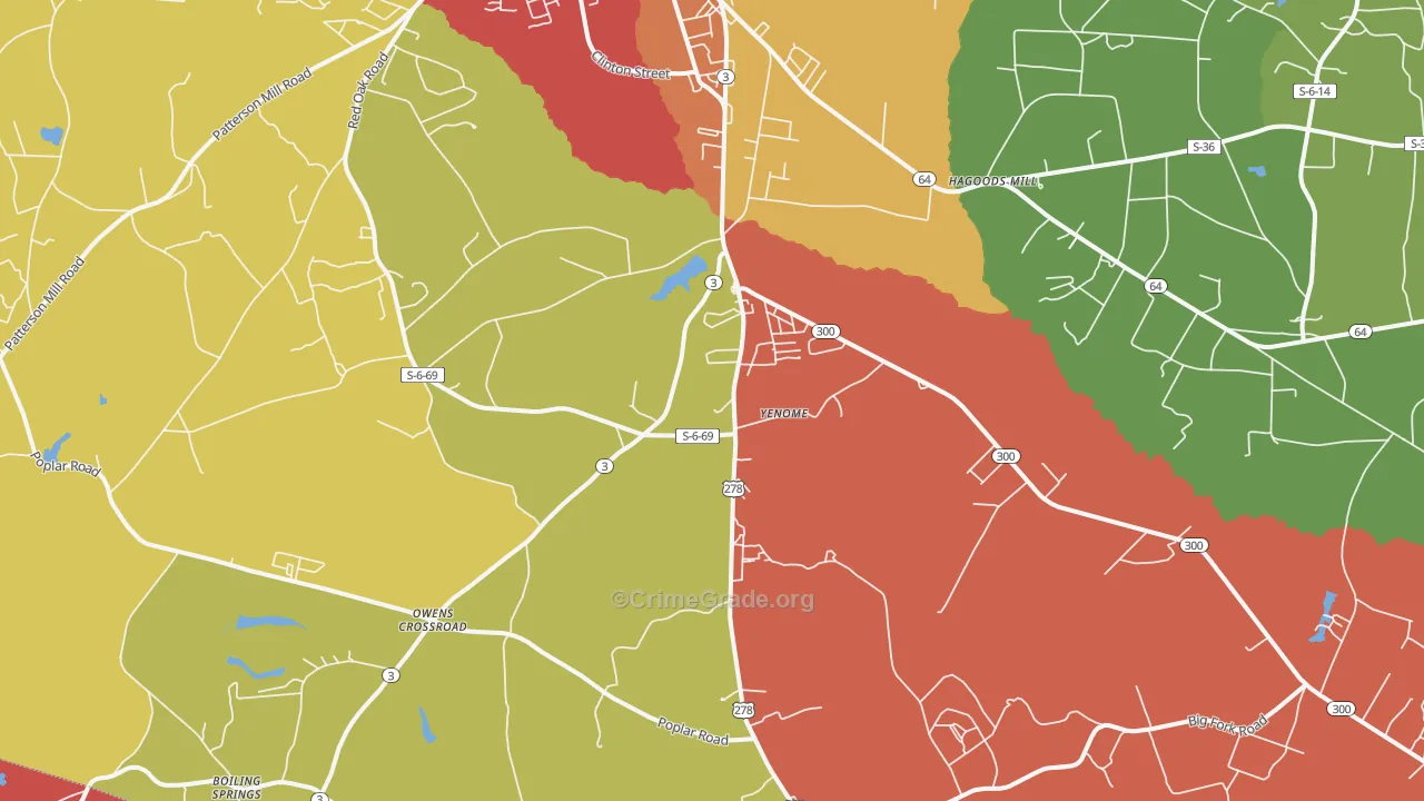 Yenome, SC Map of Assault Rates