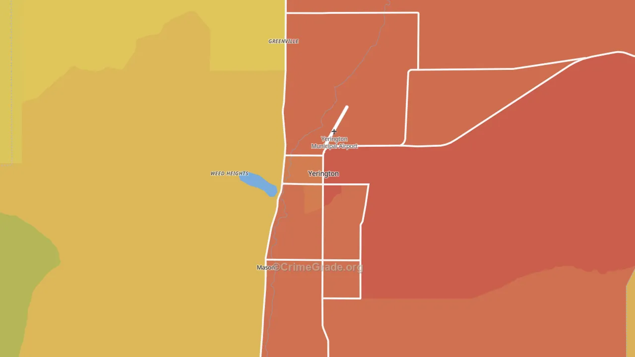 Yerington, NV Map of Assault Rates