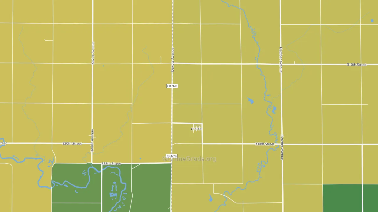 Yetter, IA Map of Assault Rates