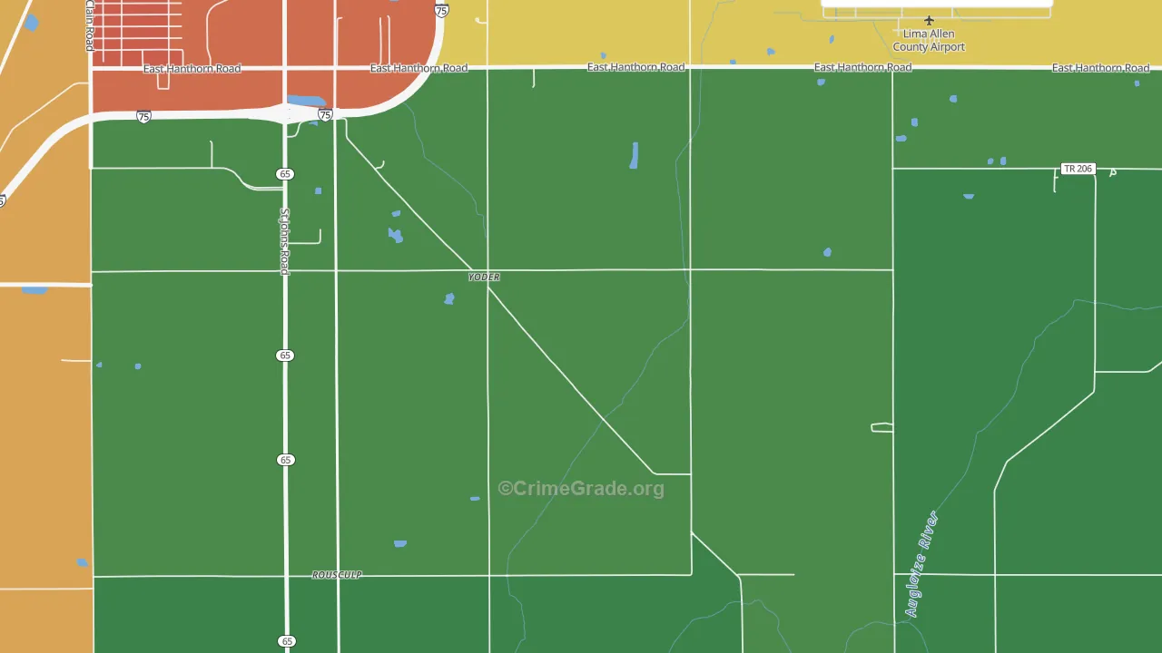 Yoder, OH Map of Assault Rates