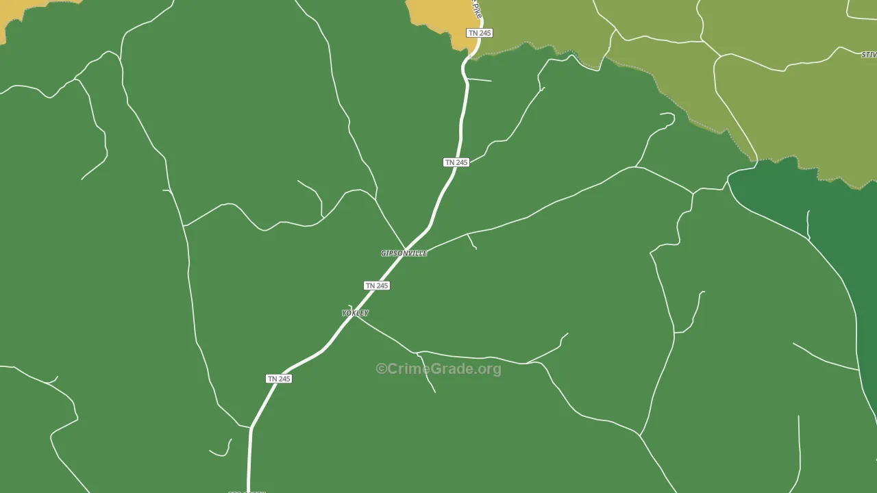 Yokley, TN Map of Assault Rates