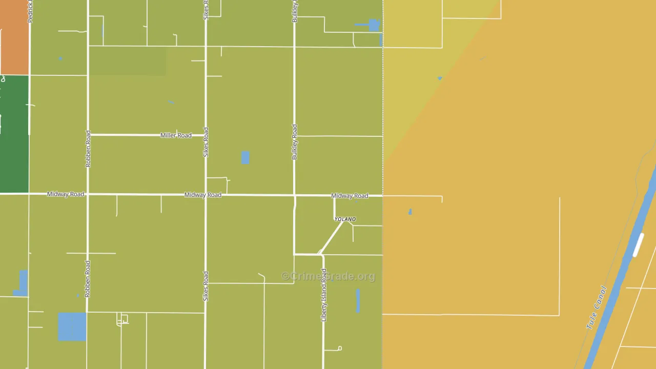 Yolano, CA Map of Assault Rates