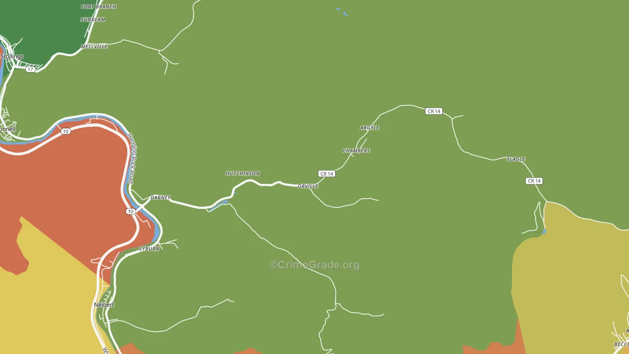 Yolyn, WV Map of Assault Rates