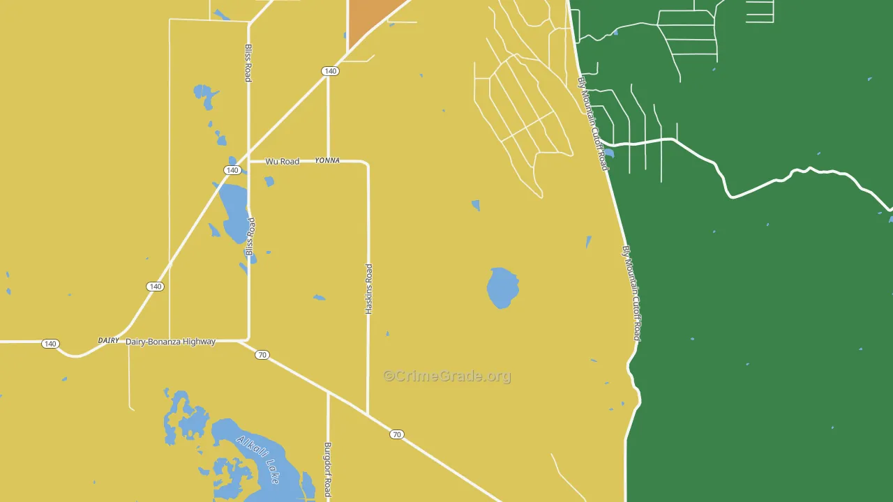 Yonna, OR Map of Assault Rates