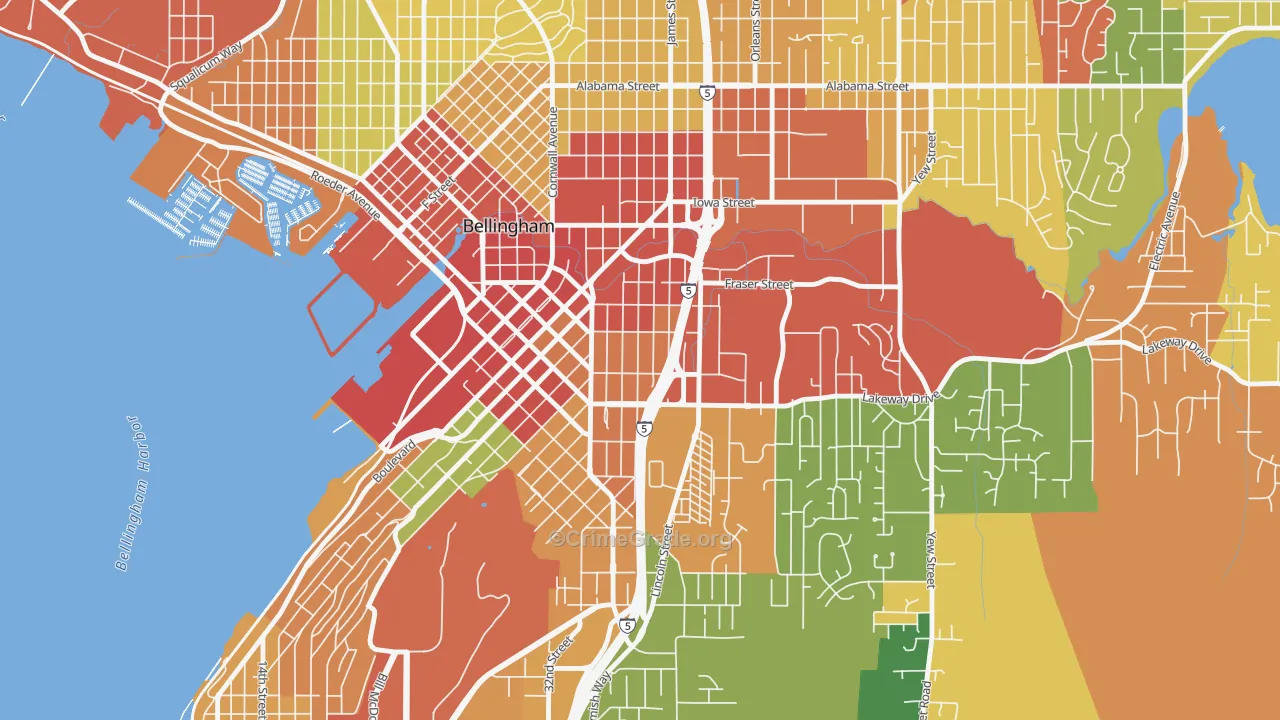 York, Bellingham, WA Map of Assault Rates