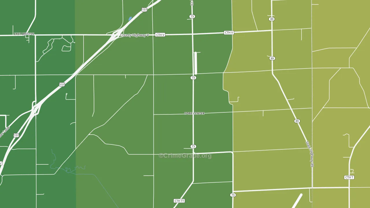 York Center, WI Map of Assault Rates