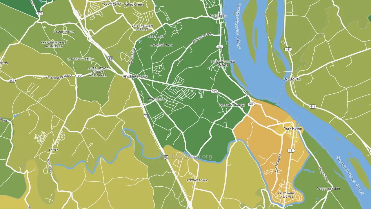 York Haven, PA Map of Assault Rates