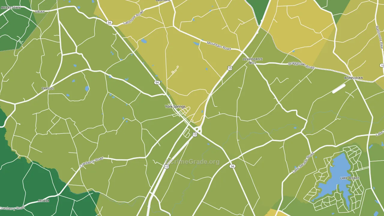 York Springs, PA Map of Assault Rates