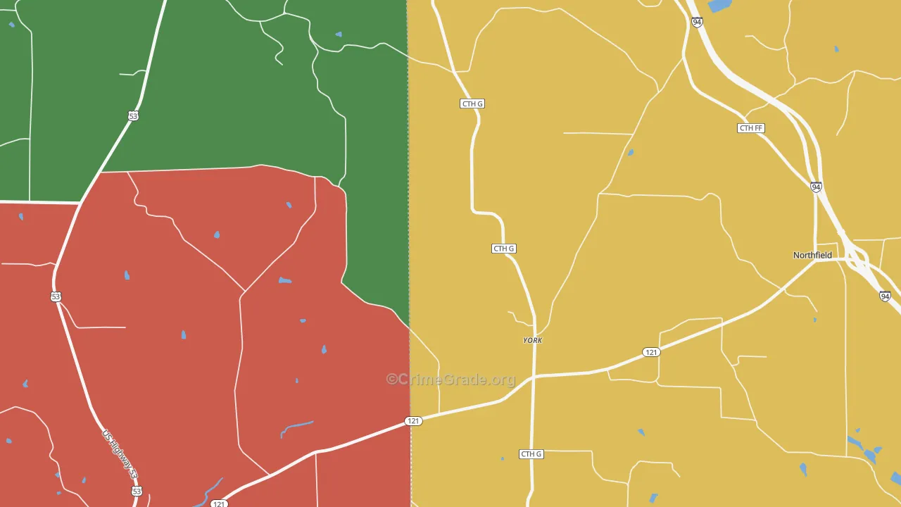 York, WI Map of Assault Rates
