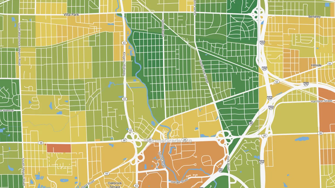 Yorkfield, Elmhurst, IL Map of Assault Rates