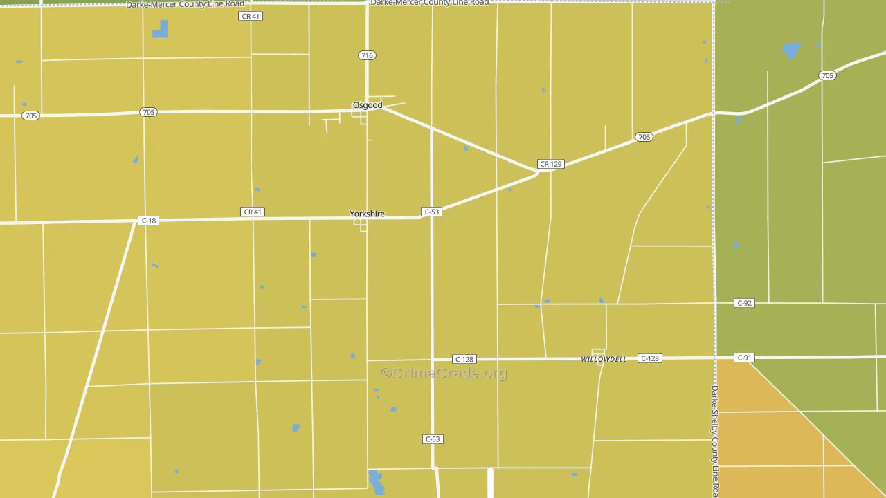 Yorkshire, OH Map of Assault Rates