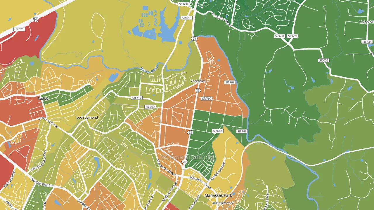 Yorkshire, VA Map of Assault Rates
