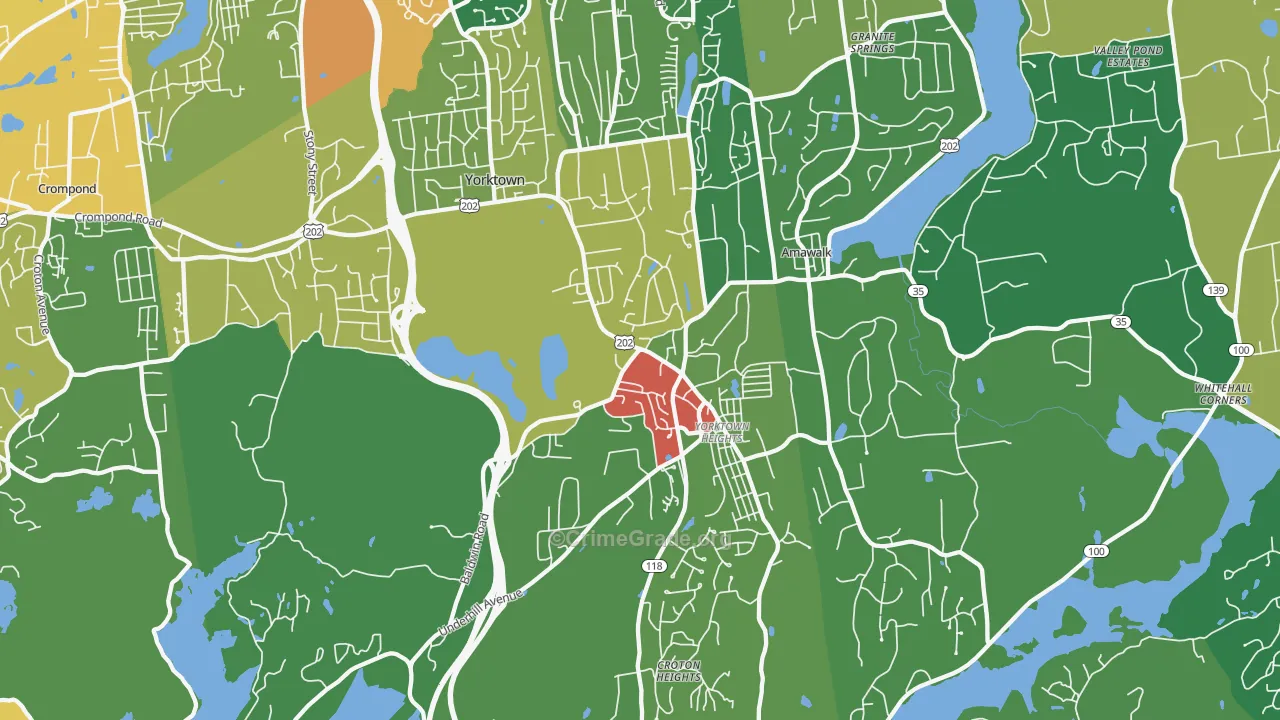 Yorktown Heights, NY Map of Assault Rates