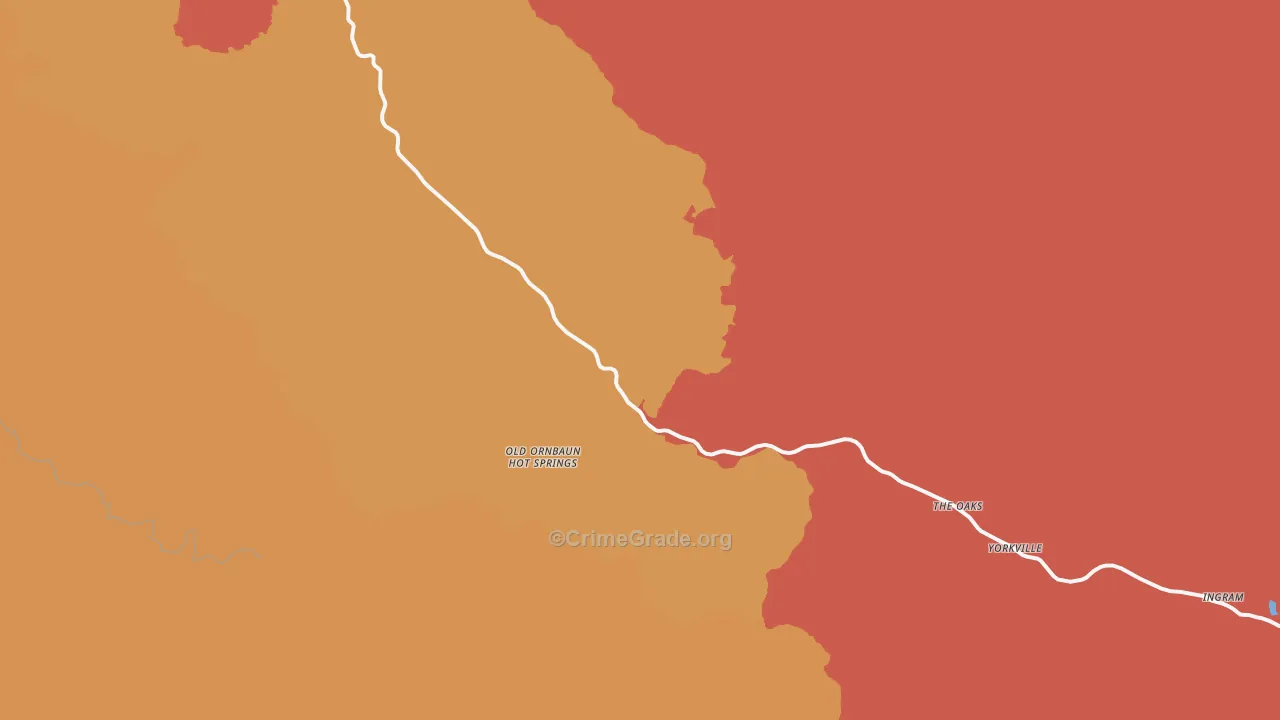 Yorkville, CA Map of Assault Rates