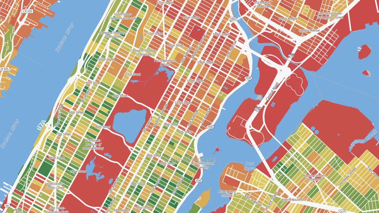 Yorkville, Manhattan, NY Map of Assault Rates