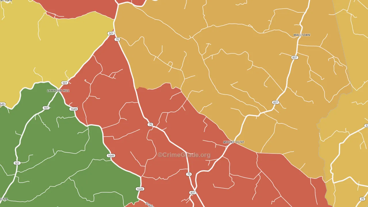Yosemite, KY Map of Assault Rates