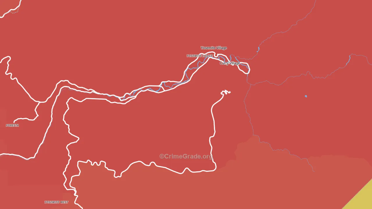 Yosemite National Park, CA Map of Assault Rates
