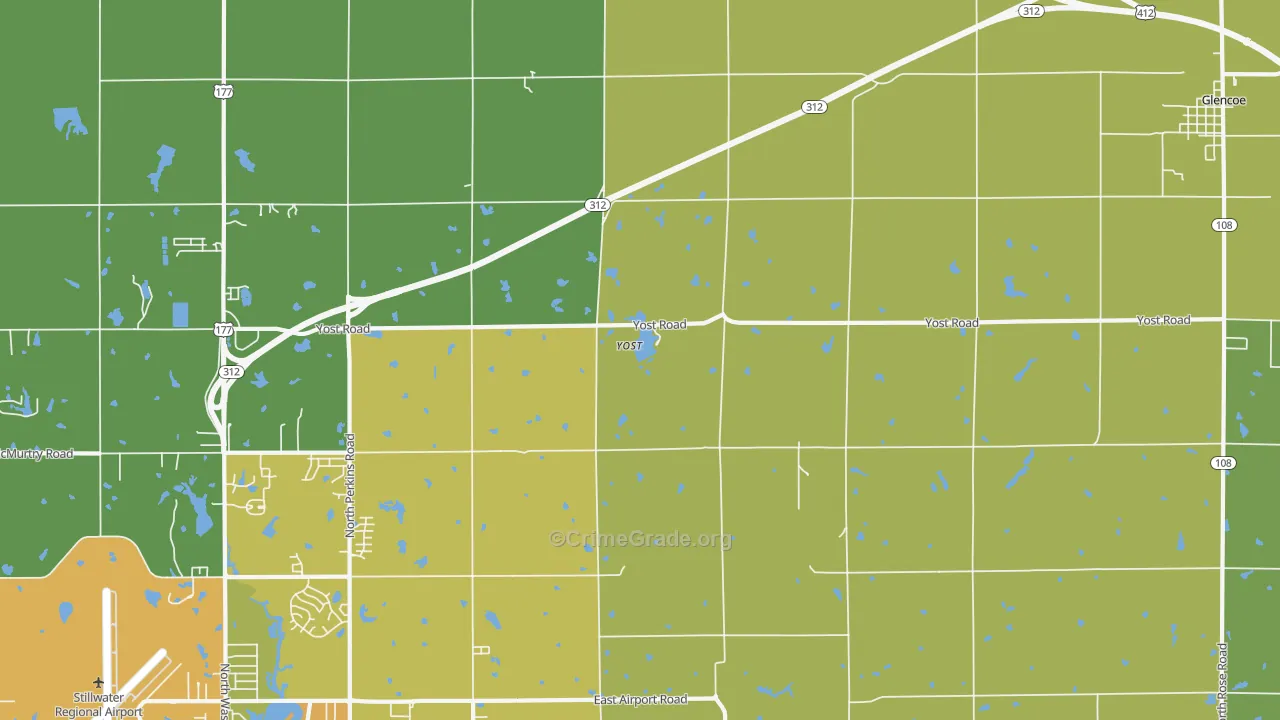 Yost, OK Map of Assault Rates