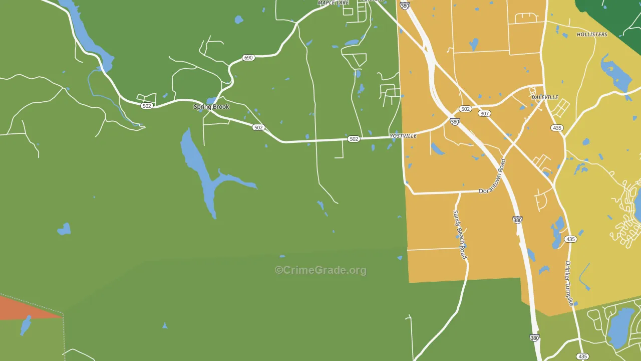 Yostville, PA Map of Assault Rates