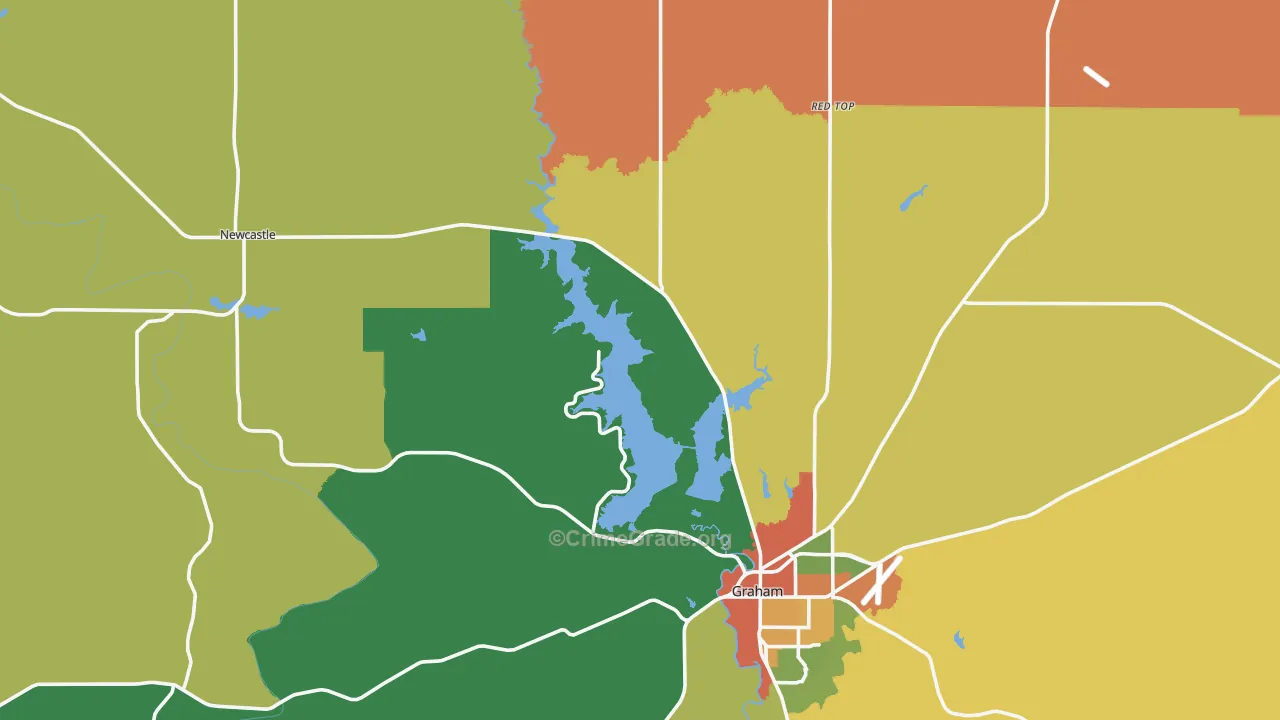 Young County, TX Map of Assault Rates