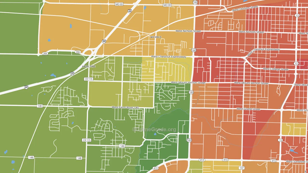 Young-Lilly, Springfield, MO Map of Assault Rates