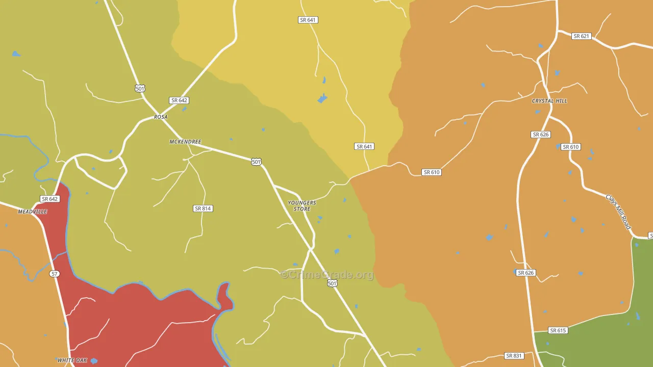 Youngers Store, VA Map of Assault Rates