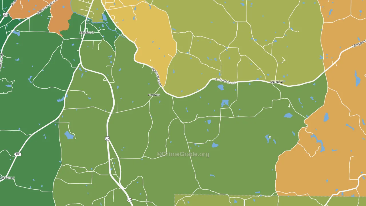 Youngs, GA Map of Assault Rates