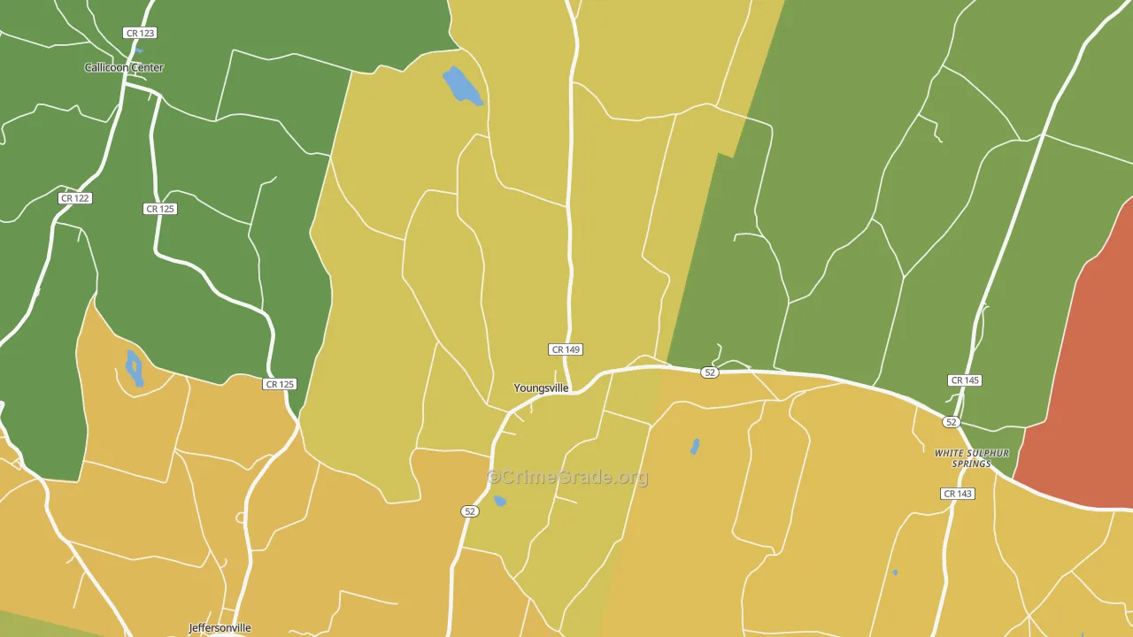 Youngsville, NY Map of Assault Rates