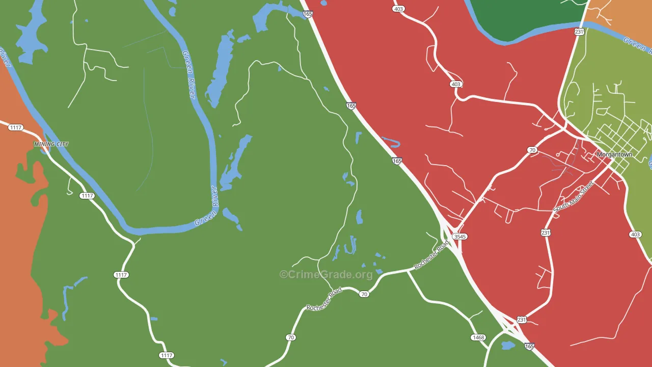 Youngtown, KY Map of Assault Rates