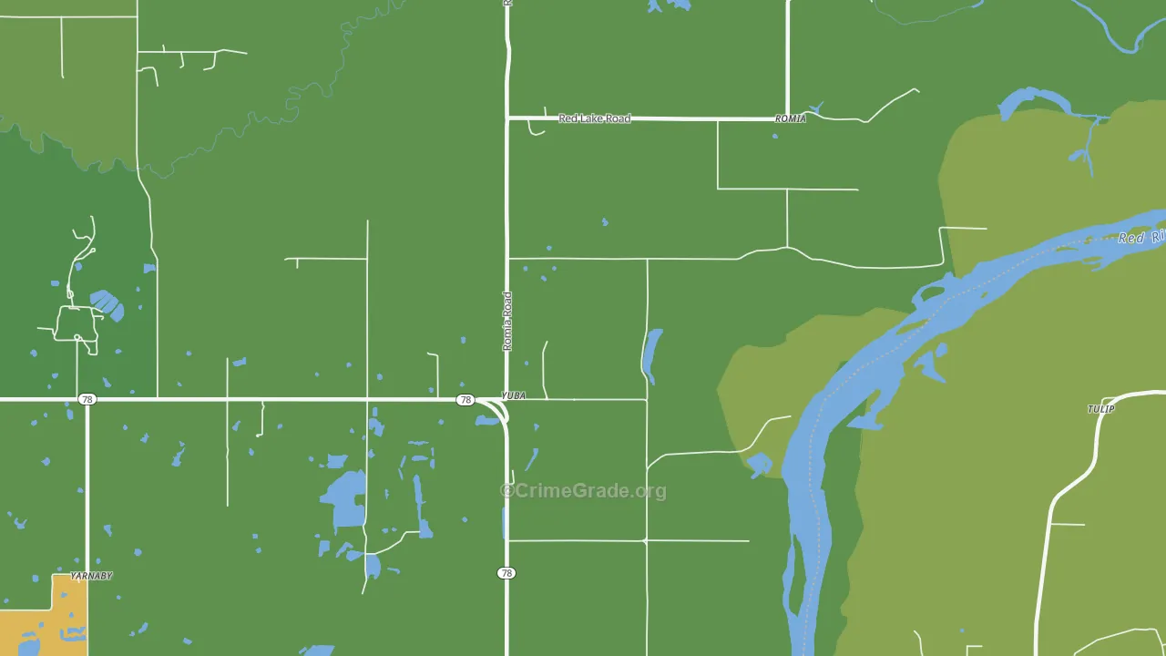 Yuba, OK Map of Assault Rates