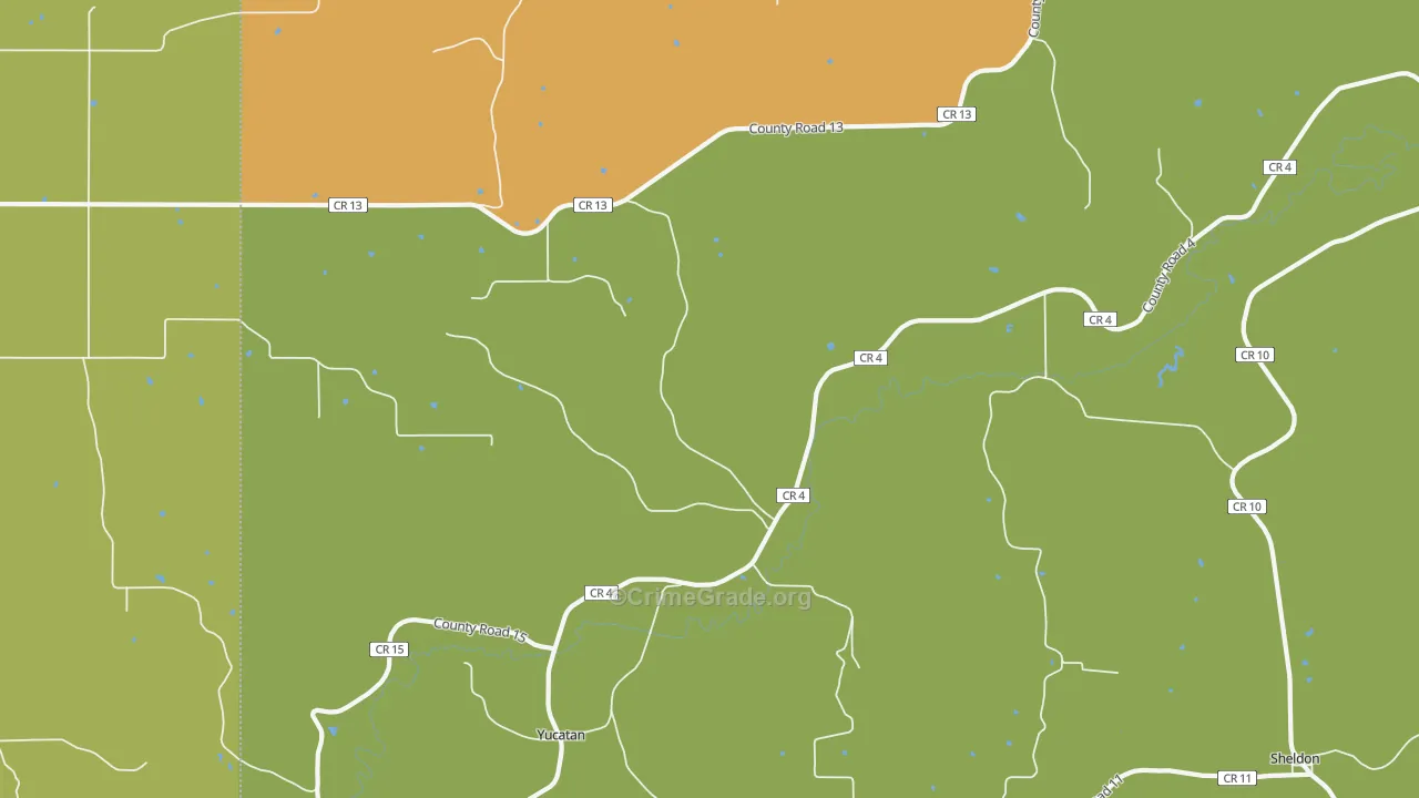 Yucatan, MN Map of Assault Rates