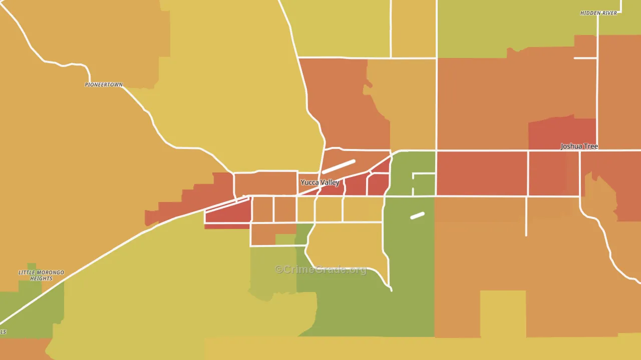 Yucca Valley, CA Map of Assault Rates