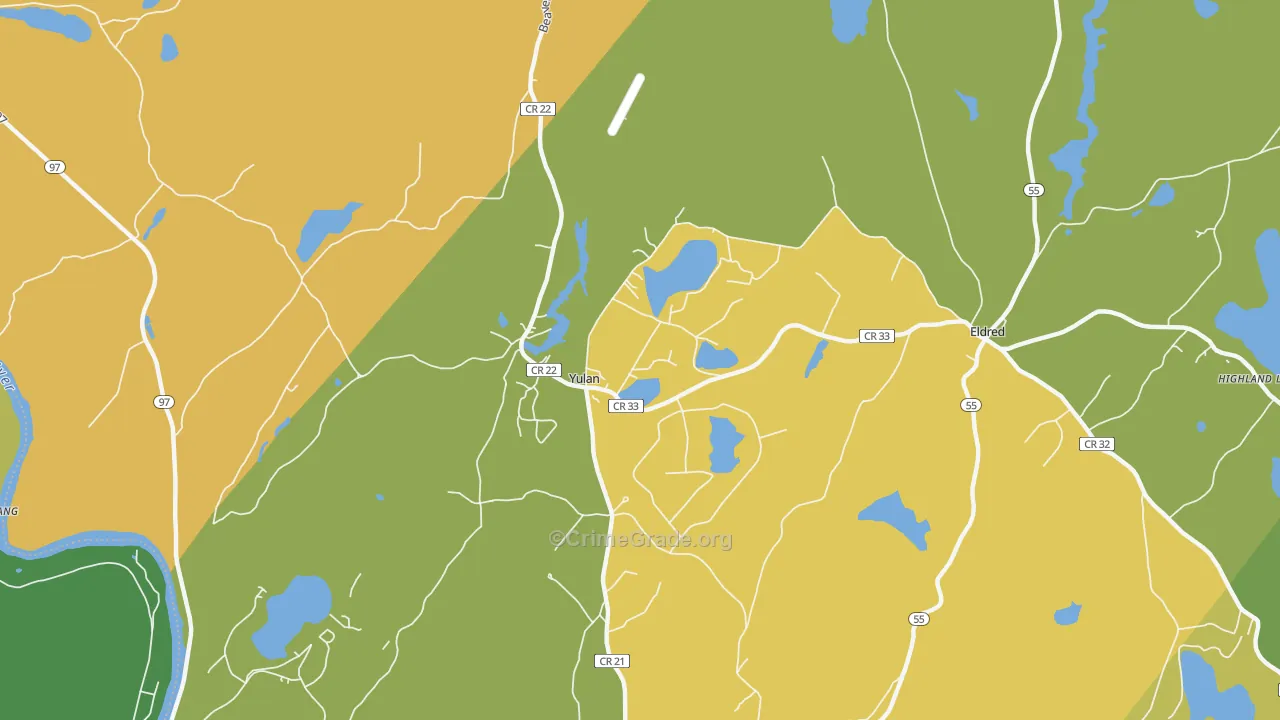 Yulan, NY Map of Assault Rates