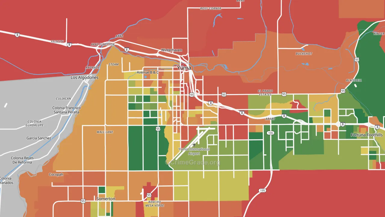 Yuma, AZ Map of Assault Rates