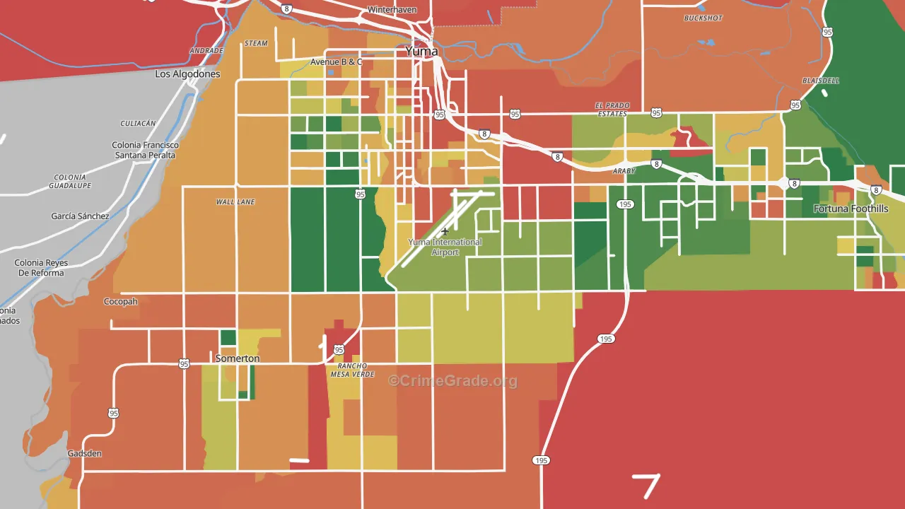 Yuma County, AZ Map of Assault Rates