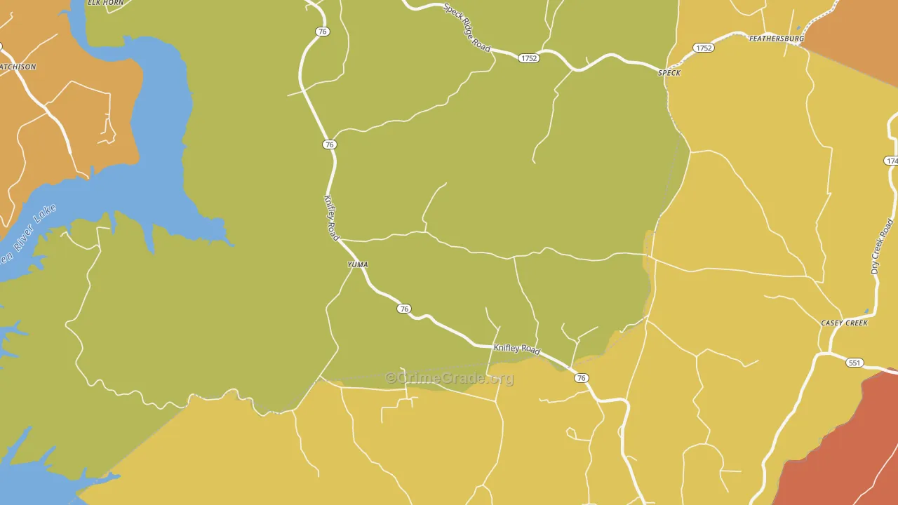 Yuma, KY Map of Assault Rates