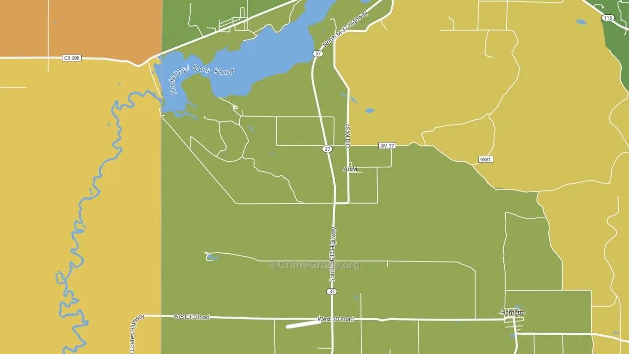 Yuma, MI Map of Assault Rates