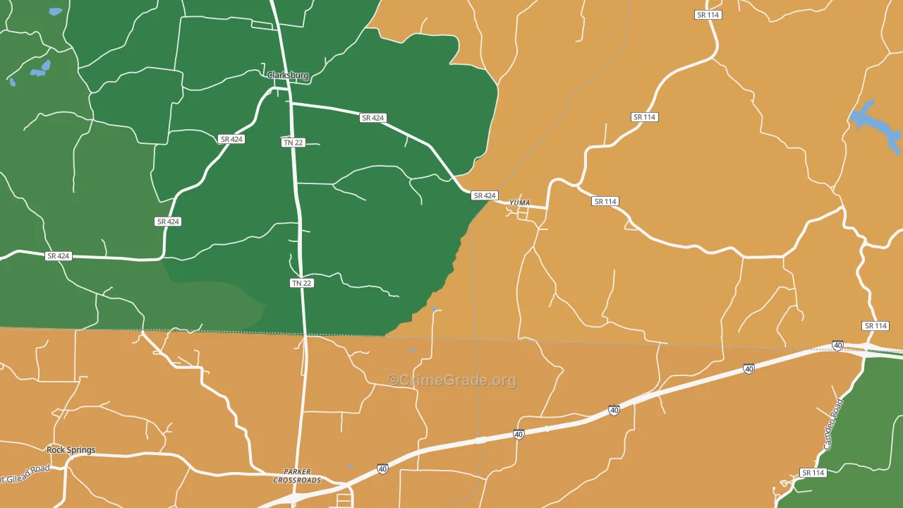 Yuma, TN Map of Assault Rates