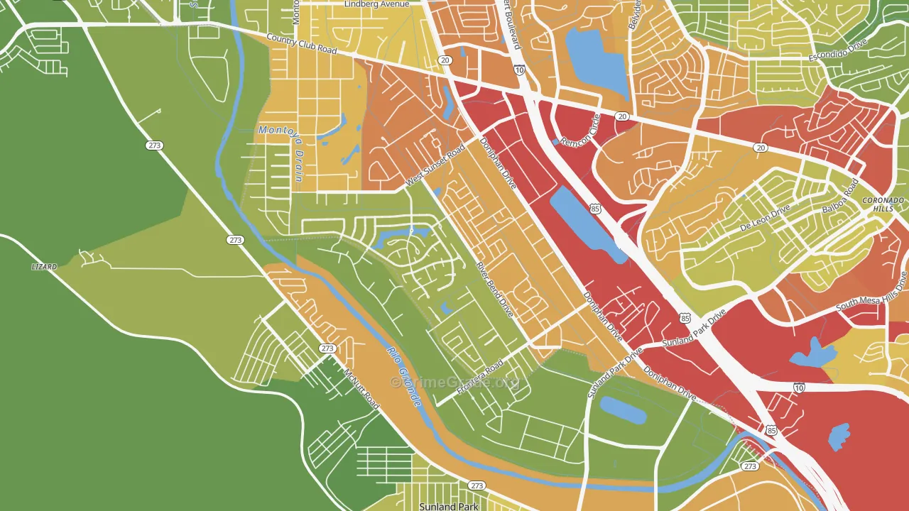 Zach White, El Paso, TX Map of Assault Rates