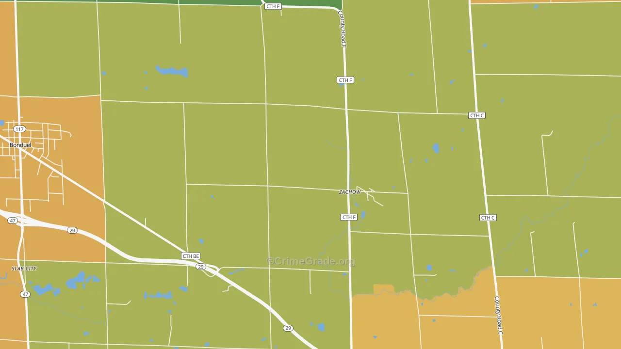 Zachow, WI Map of Assault Rates