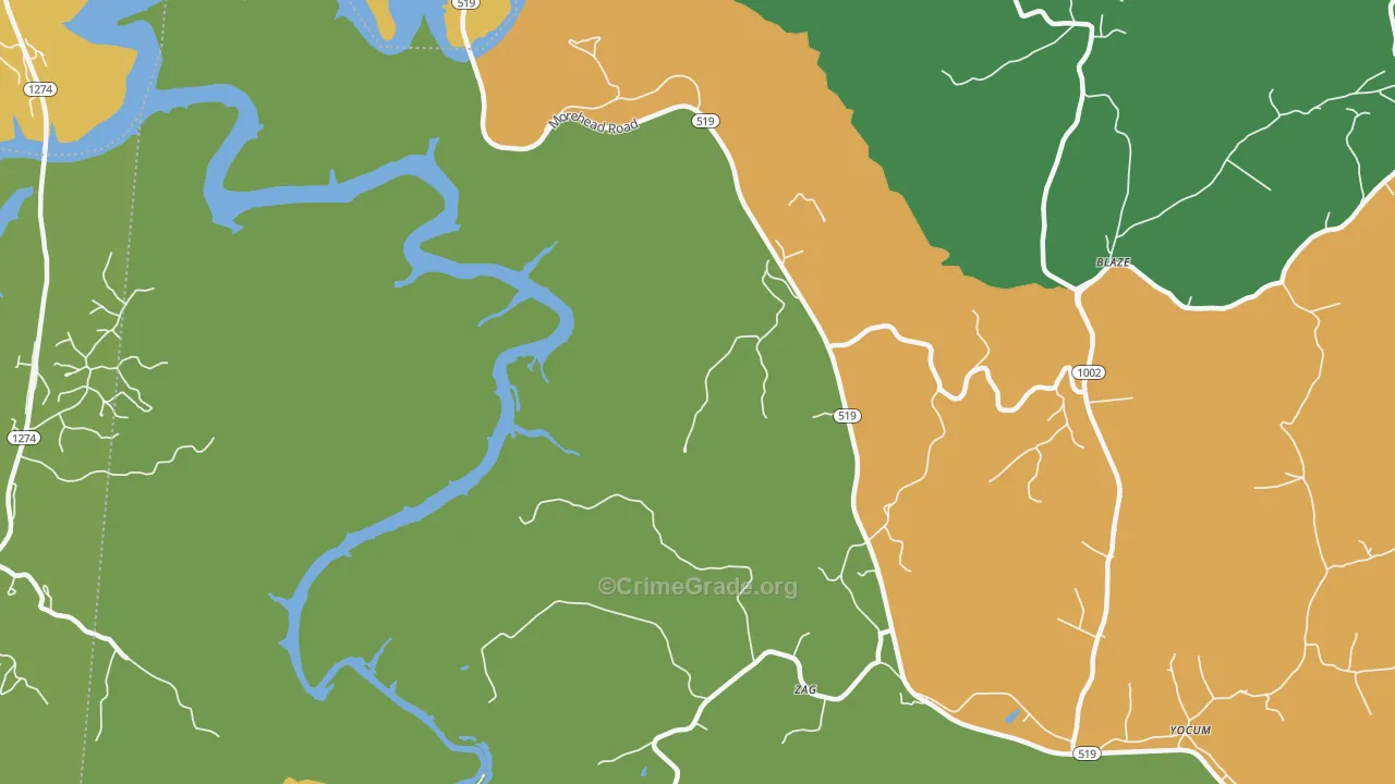 Zag, KY Map of Assault Rates