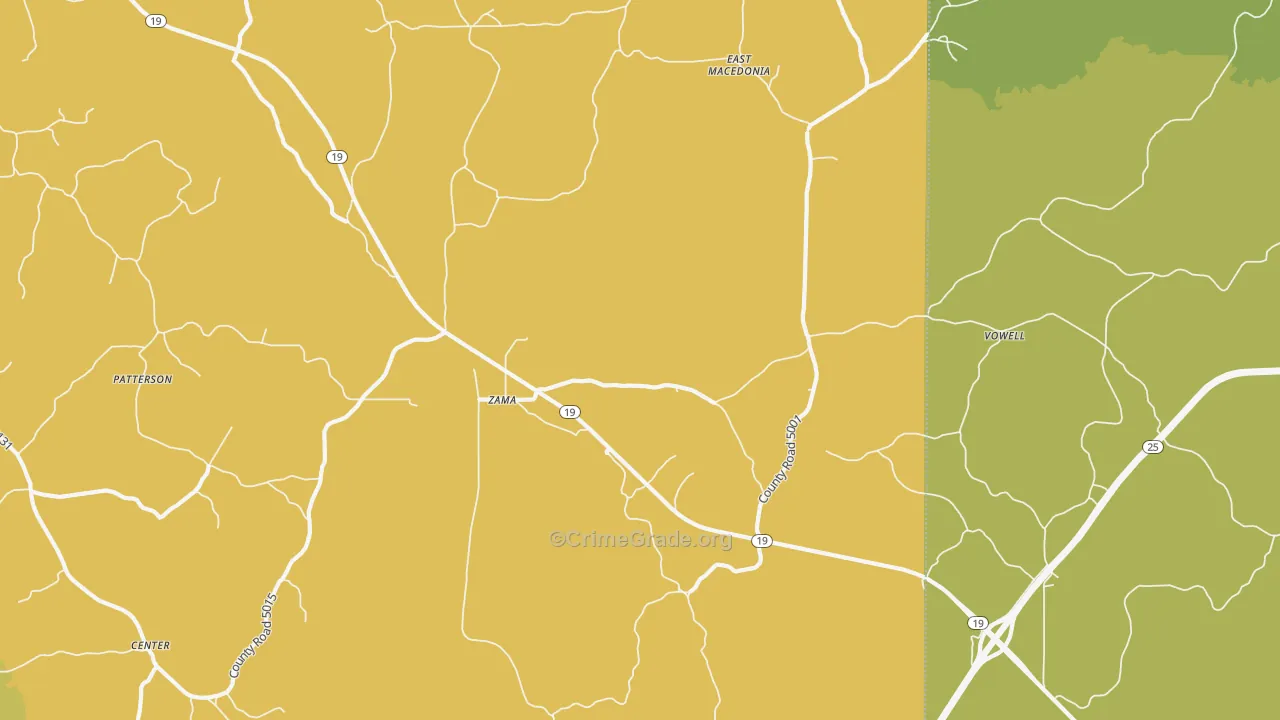 Zama, MS Map of Assault Rates