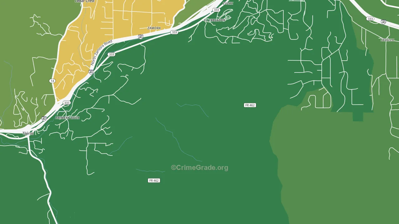Zamora, NM Map of Assault Rates