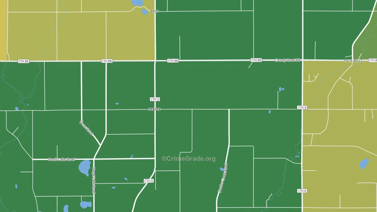 Zander, WI Map of Assault Rates