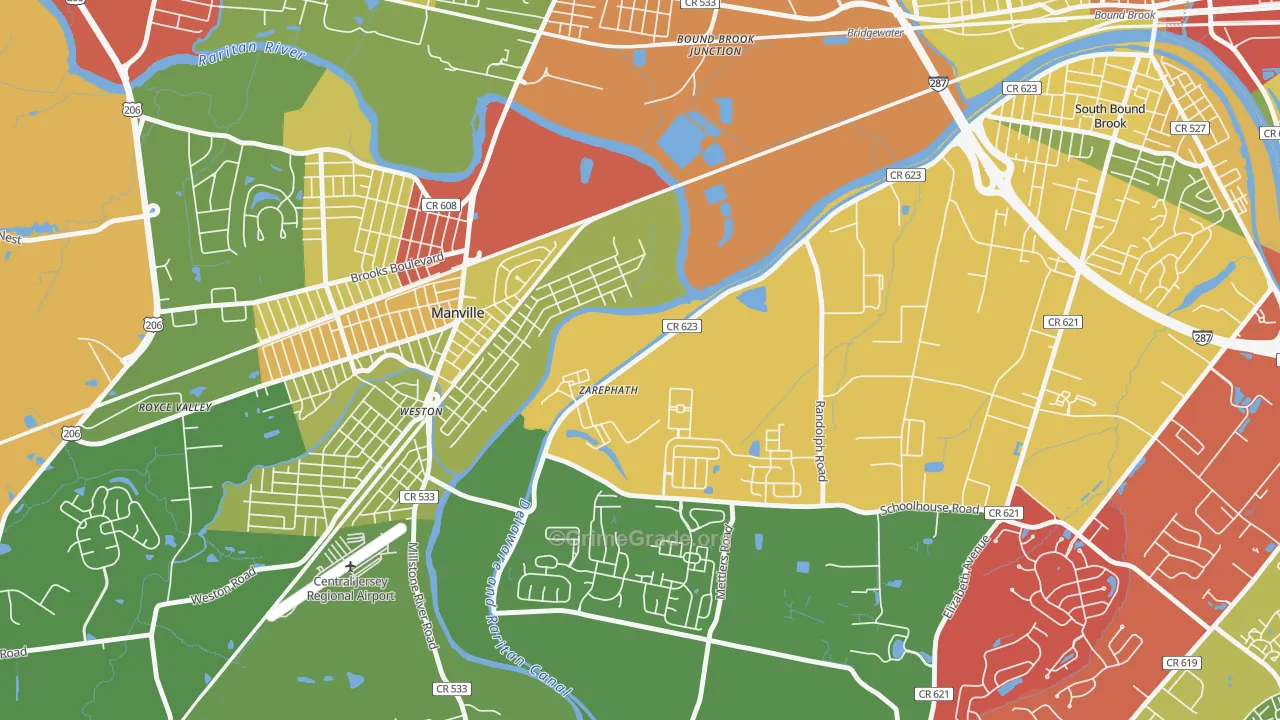 Zarephath, NJ Map of Assault Rates