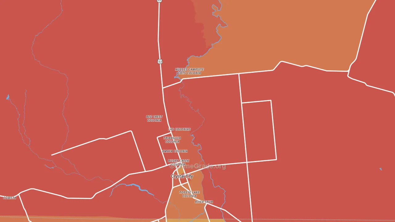 Zavala County, TX Map of Assault Rates