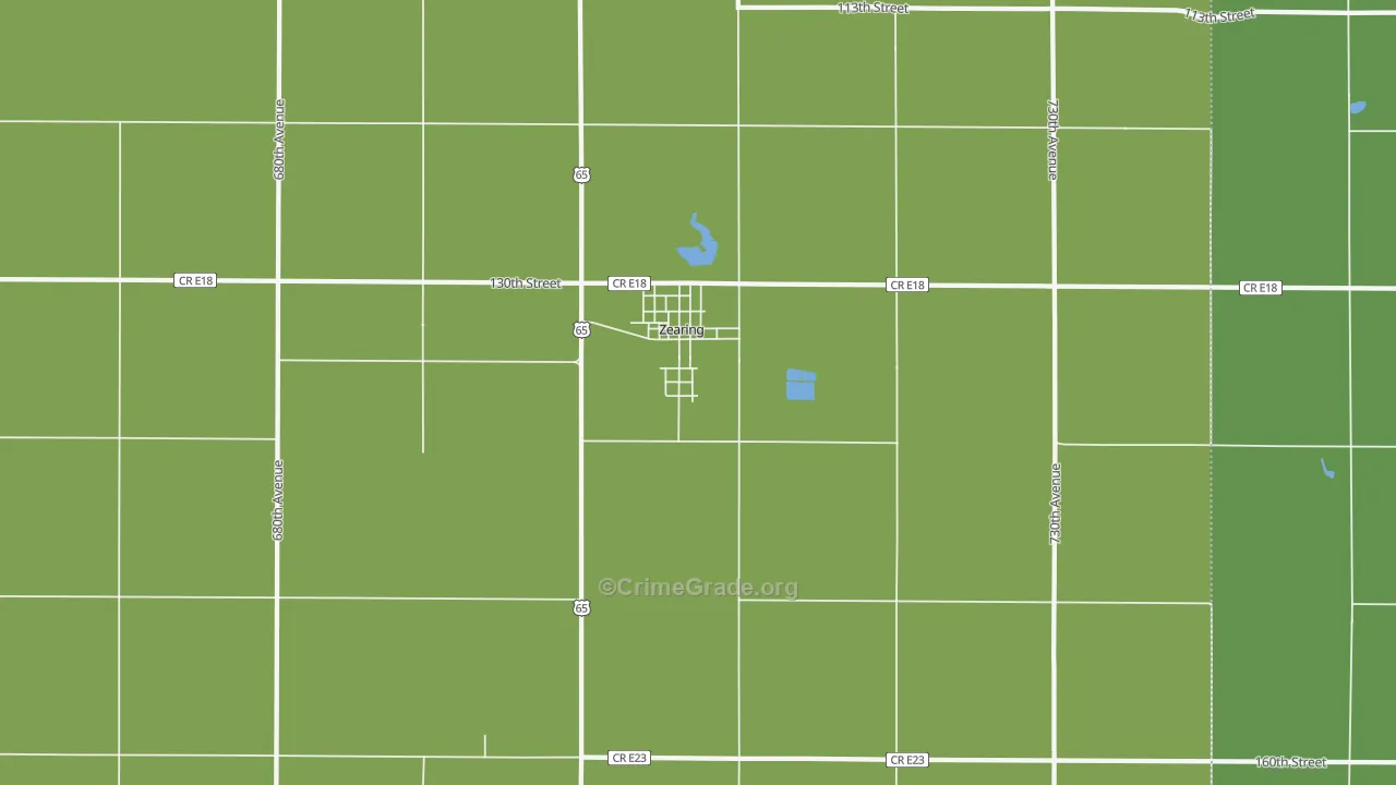 Zearing, IA Map of Assault Rates