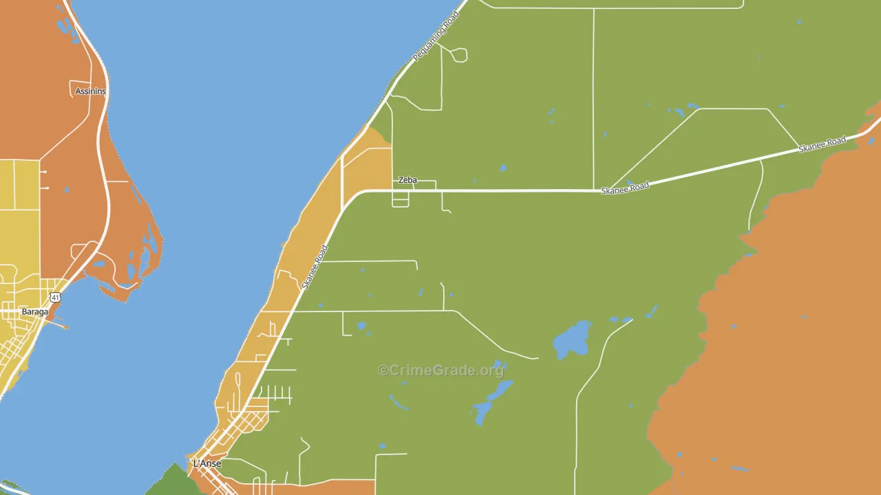 Zeba, MI Map of Assault Rates
